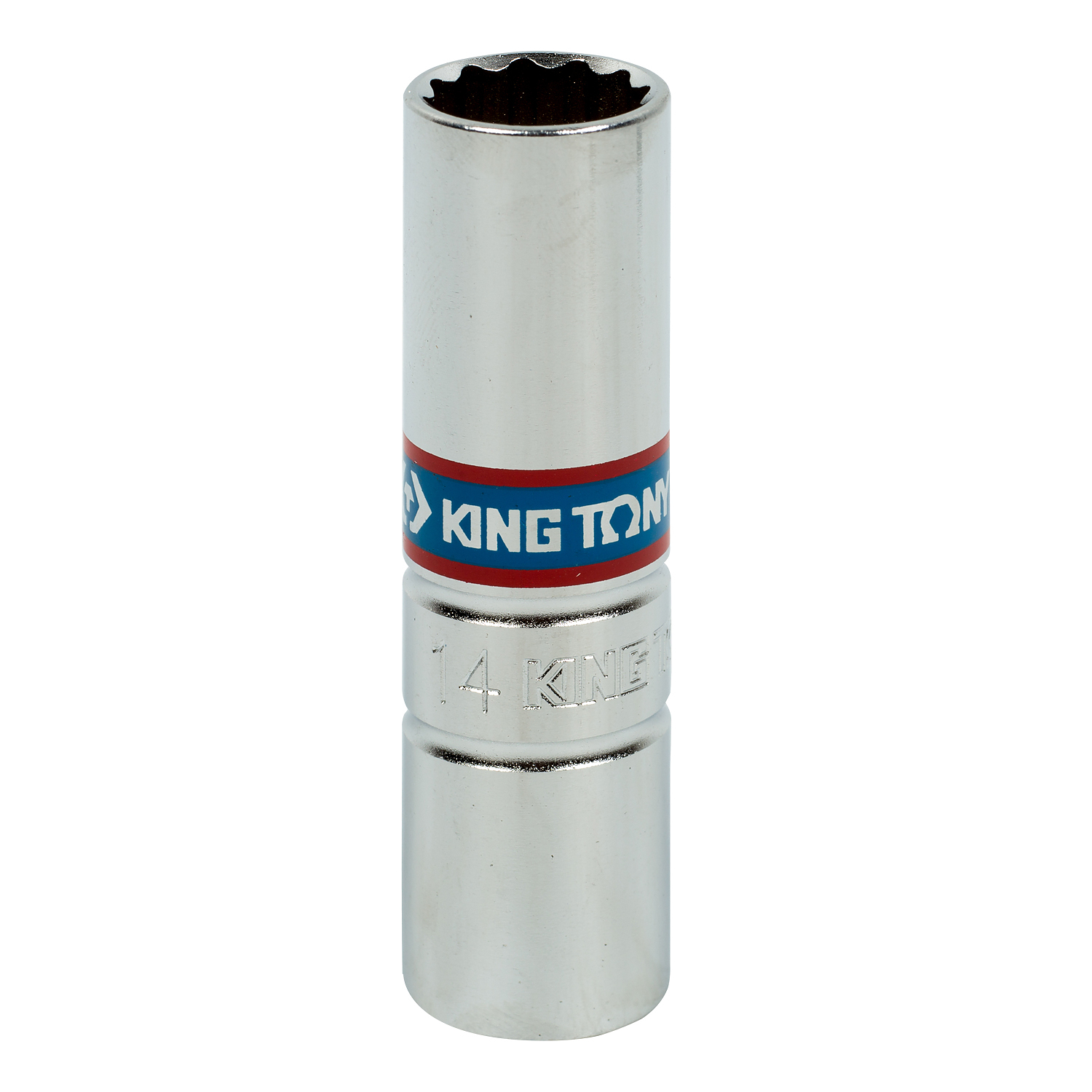 463014RC KING TONY Головка свечная двенадцатигранная 1/2", 14 мм, L = 70 мм, резиновый фиксатор