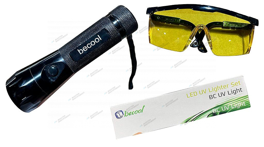Течеискатель ультрафиолетовый BC-UV-L Light (УФ-фонарик + очки)