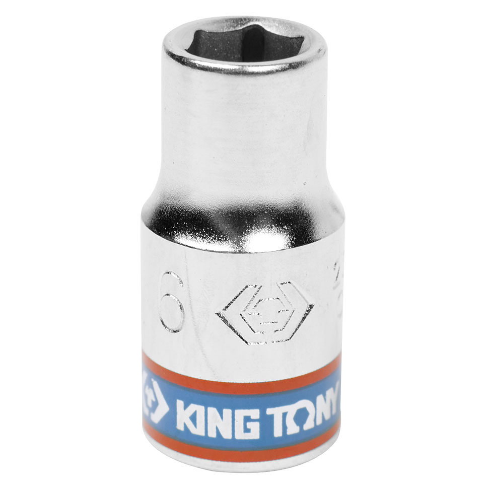 233506M KING TONY Головка торцевая стандартная шестигранная 1/4", 6 мм
