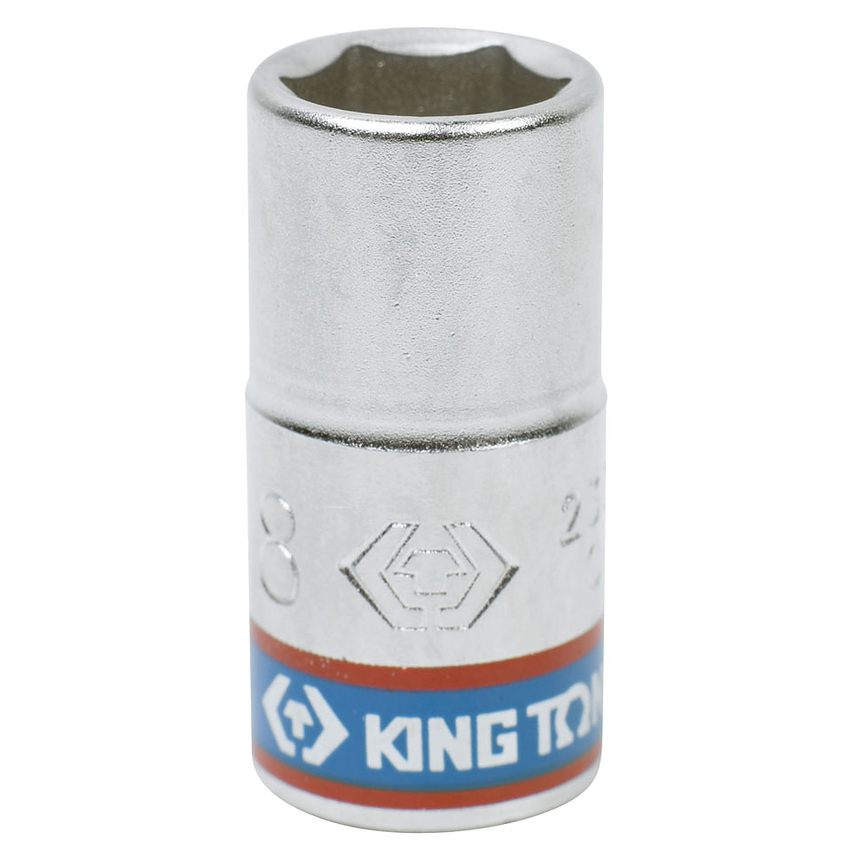 233508M KING TONY Головка торцевая стандартная шестигранная 1/4", 8 мм