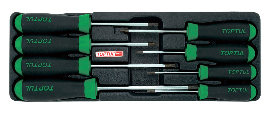 Набор отверток TORX T9-T40 с отверстием в ложементе 8 пр TOPTUL  GAAT0807