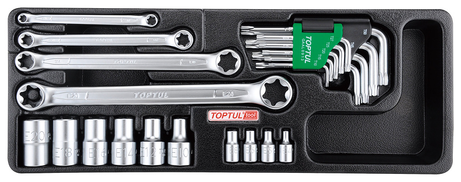 Набор ключей и торцевых головок TORX в ложементе TOPTUL  GAAT2302