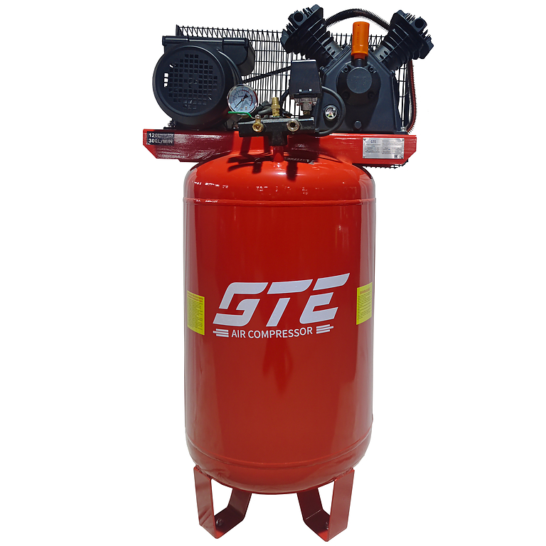 GTE-MR4B120300B Компрессор пневматический 220В 2.2кВт 8атм. 300л/мин. ресивер-120л поршн. ремен. вертикальный GTE