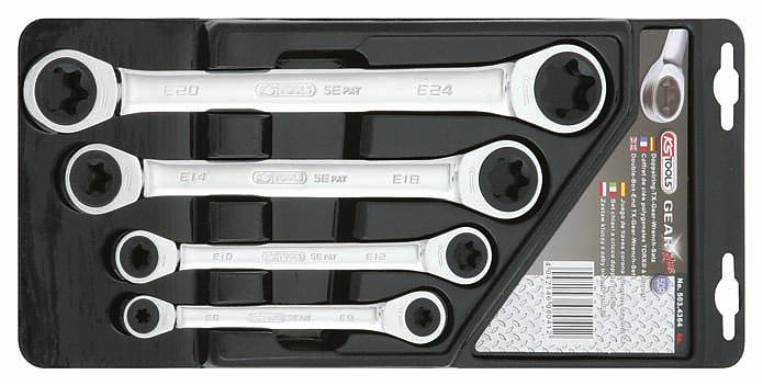 KS-Tools 5034364 Ключи трещоточные TORX набор 4 предмета
