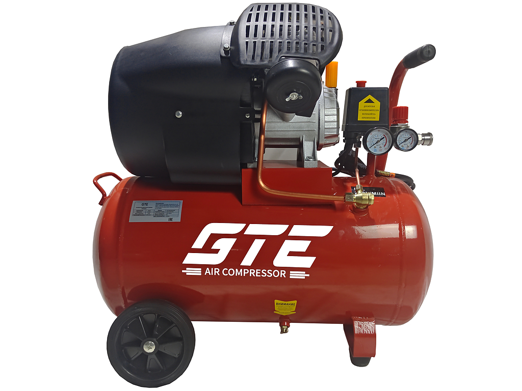 GTE-MC050X250B Компрессор пневматический 220В 2.2кВт 8атм. 250л/мин. ресивер-50л поршн. с прям. прив. V-образ. GTE