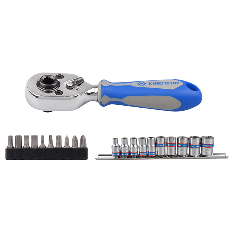 Набор вставок (бит) и головок с трещоткой 1/4", Torx, Hex, PH, 21 предметов KING TONY 2501MR