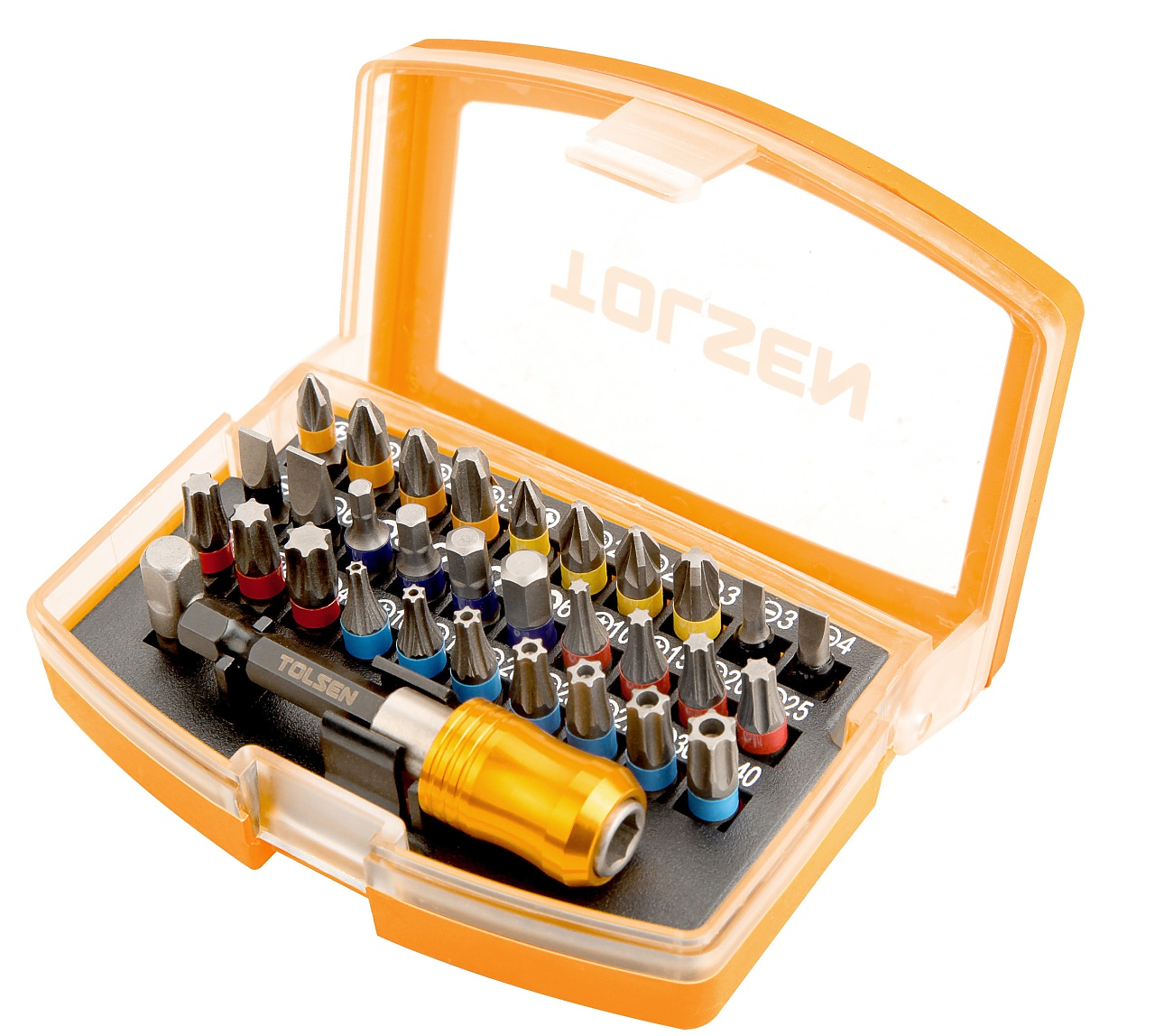 Набор вставок (бит) 1/4", PH, PZ, Hex, Torx, Slotted, 32 предмета TOLSEN TT20370