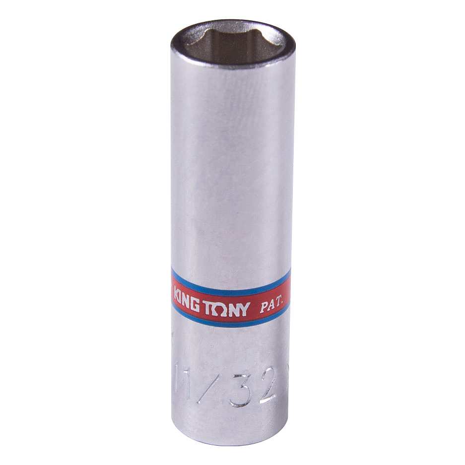 Головка торцевая глубокая шестигранная 1/4", 11/32", дюймовая KING TONY 223511S