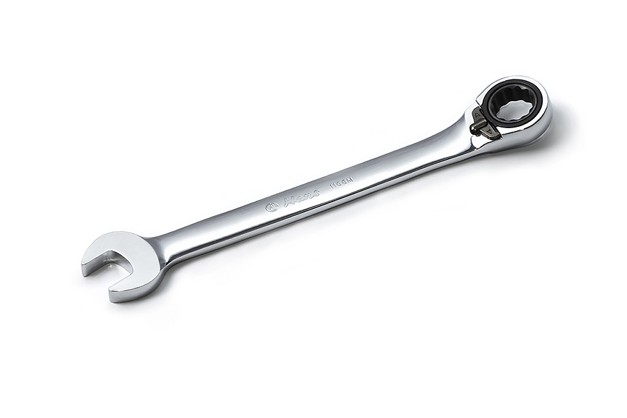 Ключ гаечный рожковый с реверсивным храповиком 10 мм, HANS, 1166M10