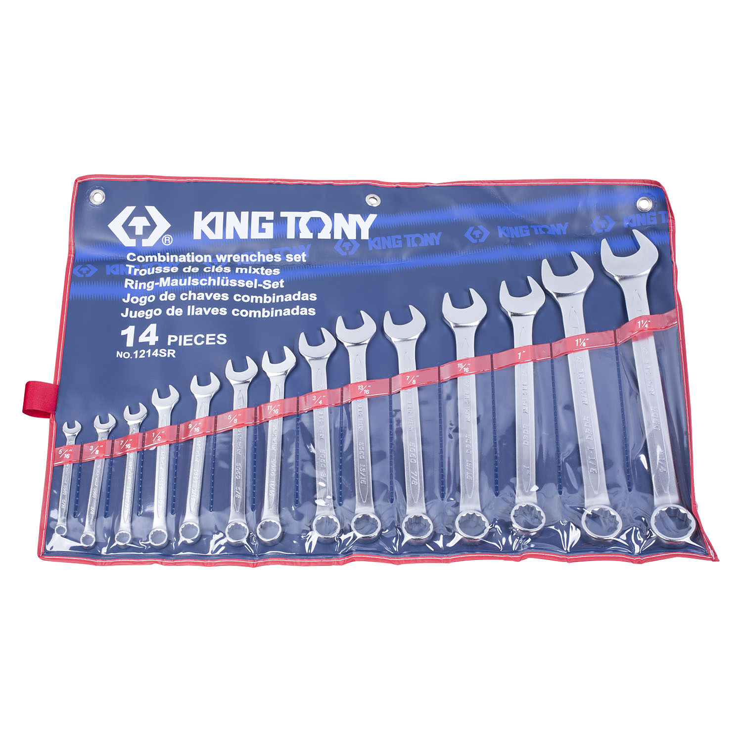 1214SR KING TONY Набор комбинированных ключей, 5/16"-1-1/4", 14 предметов