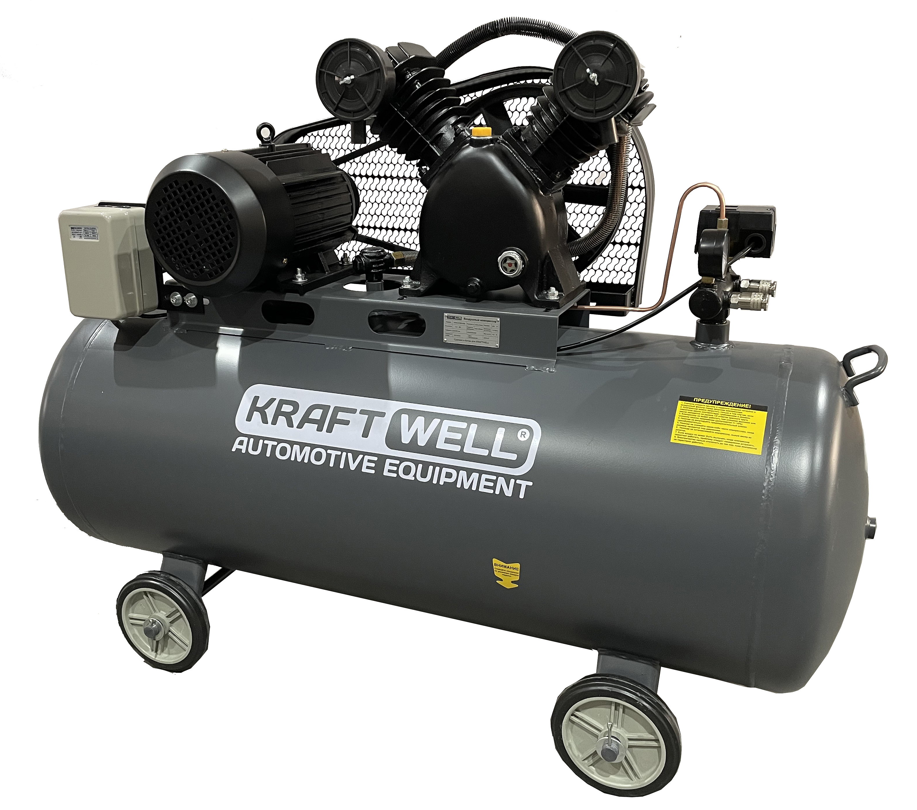 KraftWell SPIRUS 580A Компрессор поршневой 580 л/мин, 10 бар, 200 л, 380В