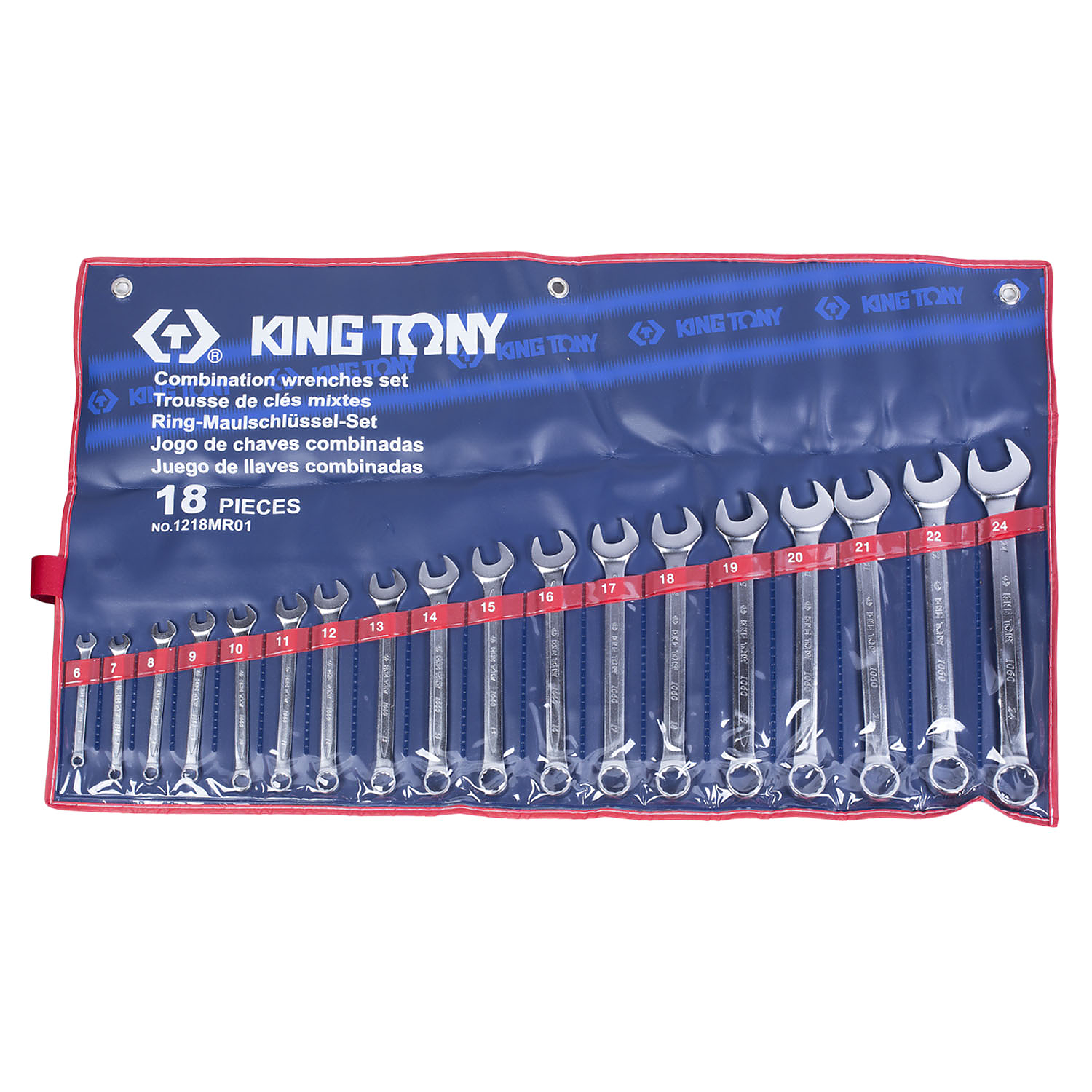 1218MR01 KING TONY Набор комбинированных ключей, 6-24 мм, 18 предметов