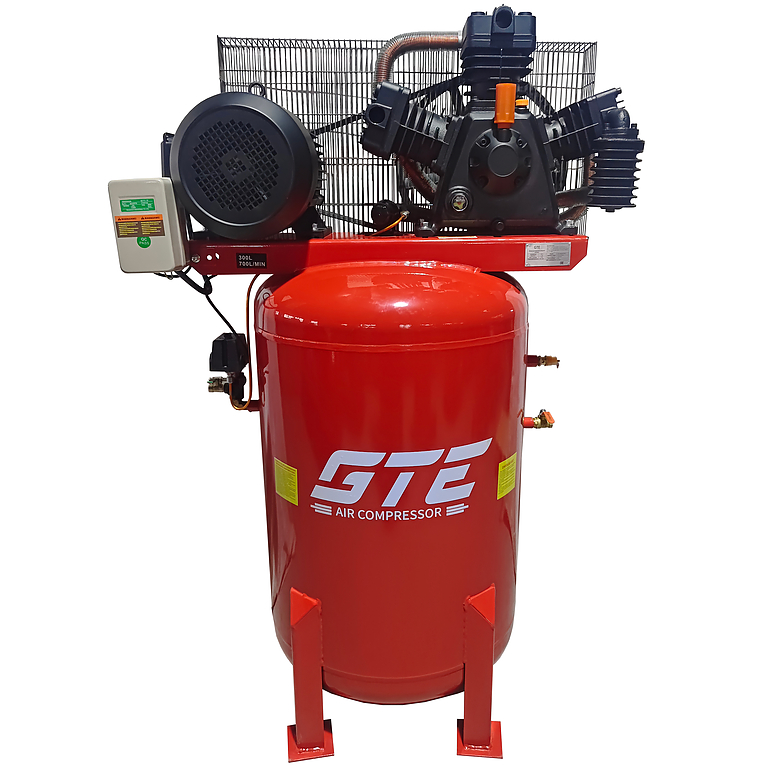 GTE-MR4B300700A Компрессор пневматический 380В 7.5кВт 16атм. 700л/мин. ресивер-300л поршн. ременной вертикальный GTE