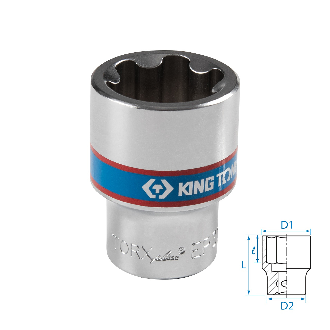 Головка торцевая TORX Plus 1/2", EP30, L = 45 мм KING TONY 433E30M