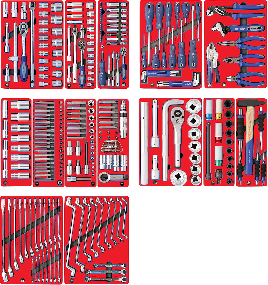 5-00299 МАСТАК Набор инструментов "ПРОФИ" для тележки, 14 ложементов, 299 предметов
