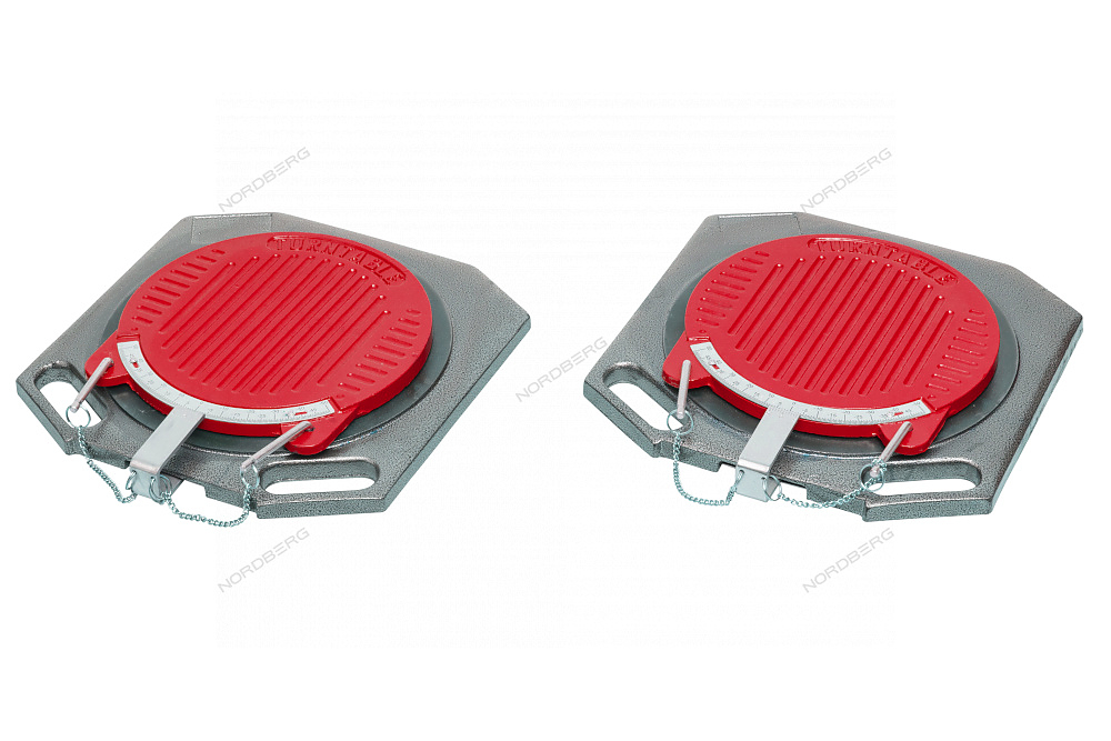 Круги поворотные (поворотные платформы) для сход-развала (комплект 2шт.), 400*400*50 красные NORDBERG TP2 (red)