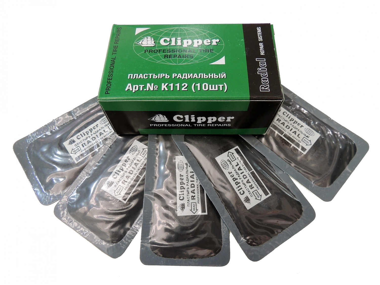CLIPPER набор заплат K112 кордовые для боковых порезов 57*102мм (1 слой корда) (10шт.)