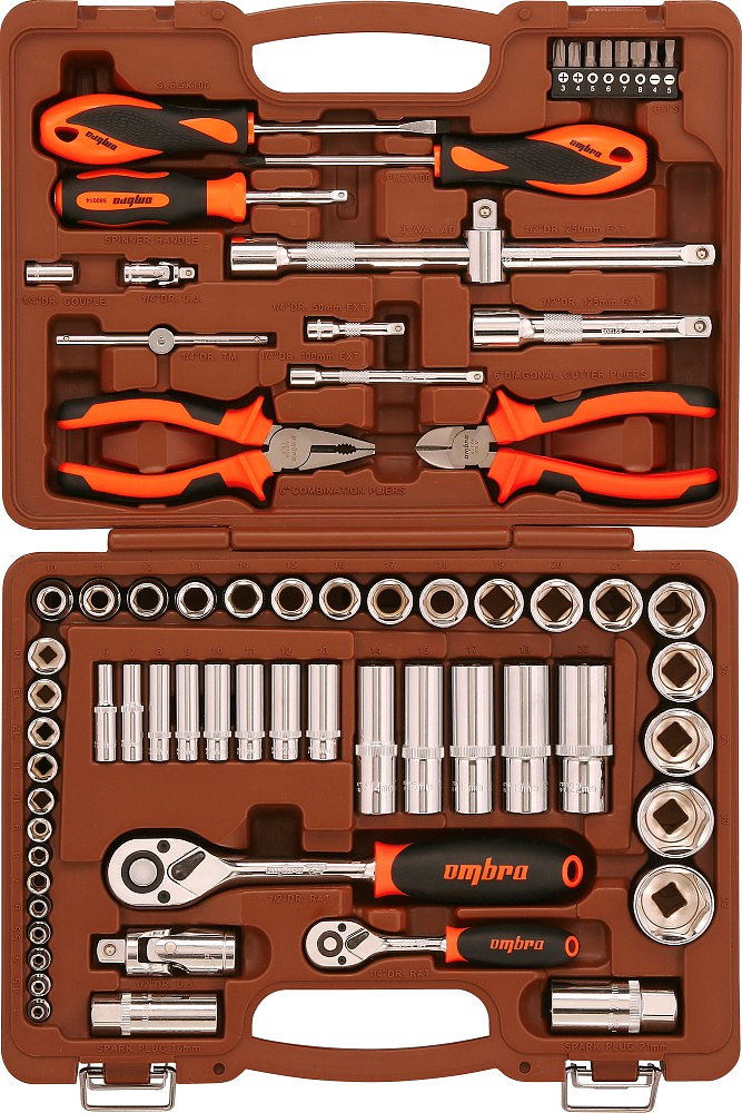 OMT69S Набор инструмента универсальный 1/4", 1/2"DR, 69 предметов