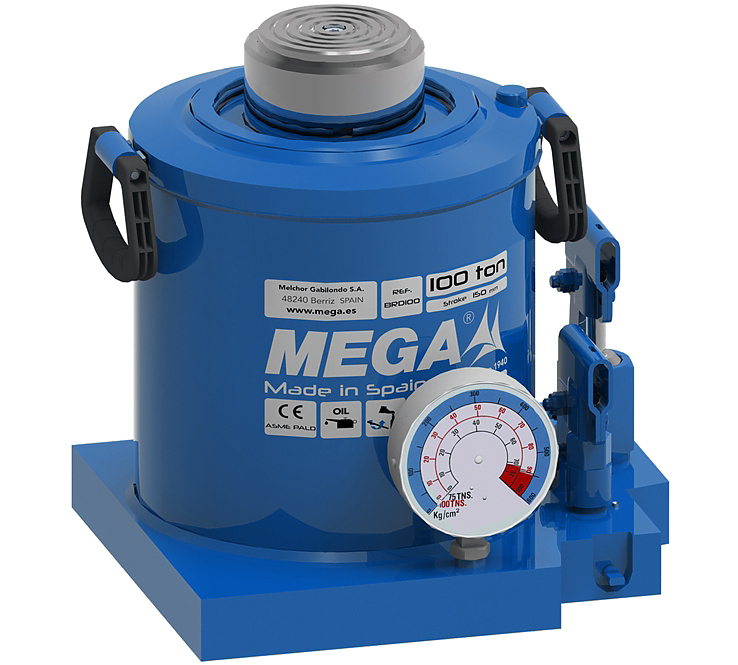 MGD100 Домкрат бутылочный г/п 100 000 кг. MEGA (Испания)