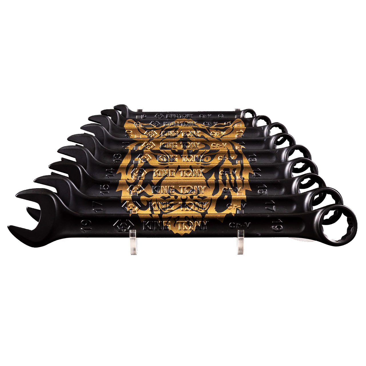 Набор комбинированных ключей "TIGER TOTEM", 6-19 мм, подставка, 9 предметов KING TONY P12D09MRS11