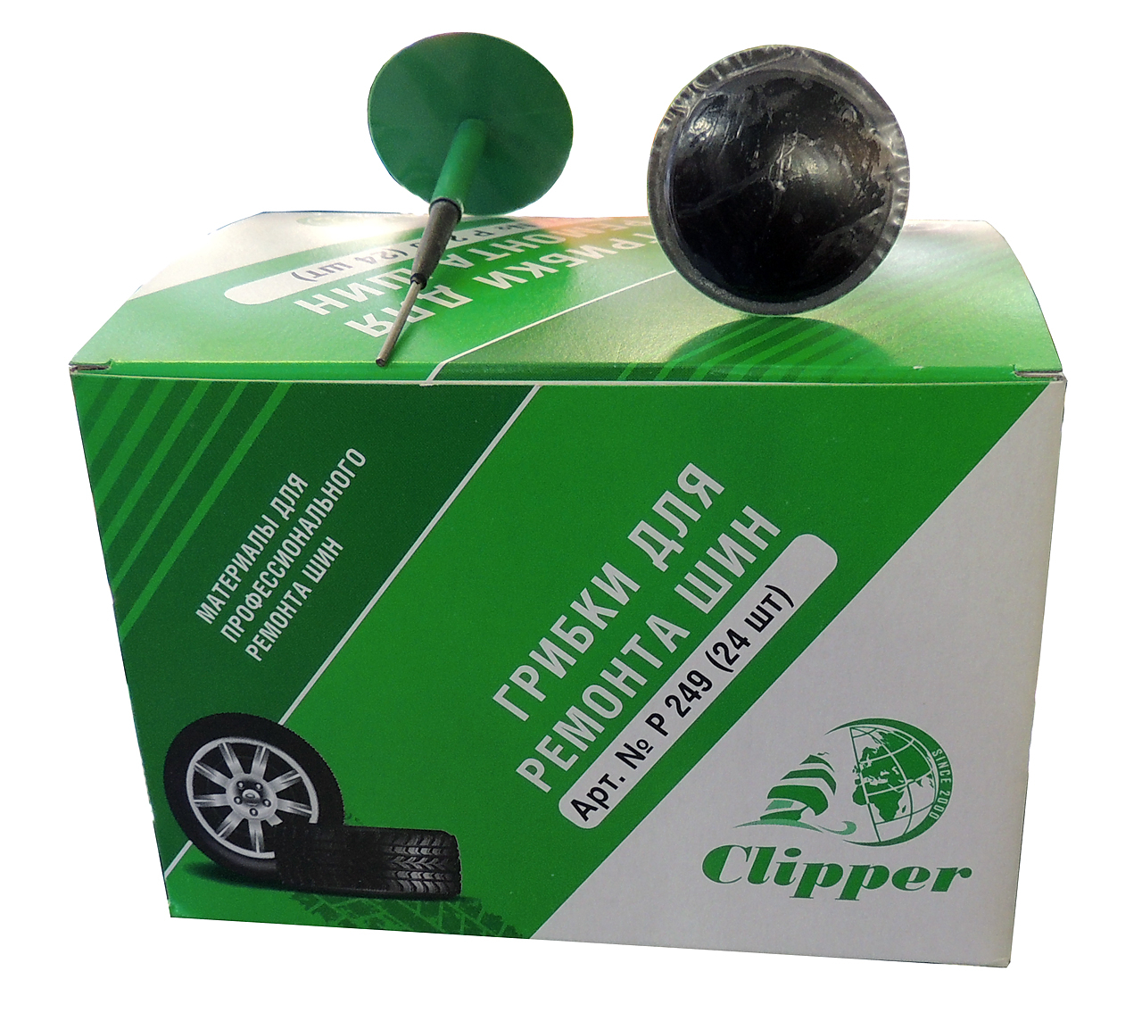 CLIPPER набор грибков P249 для легковых колес ножка-5,5мм, шляпка-42мм (24шт.)